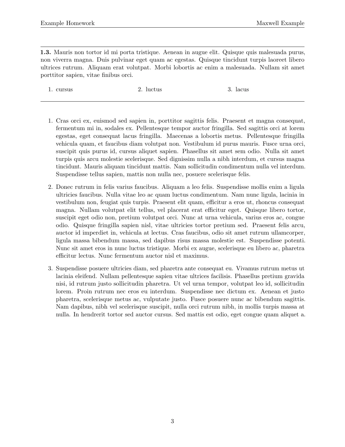 Computer science homework with code listings LaTeX template, page 3 of 3