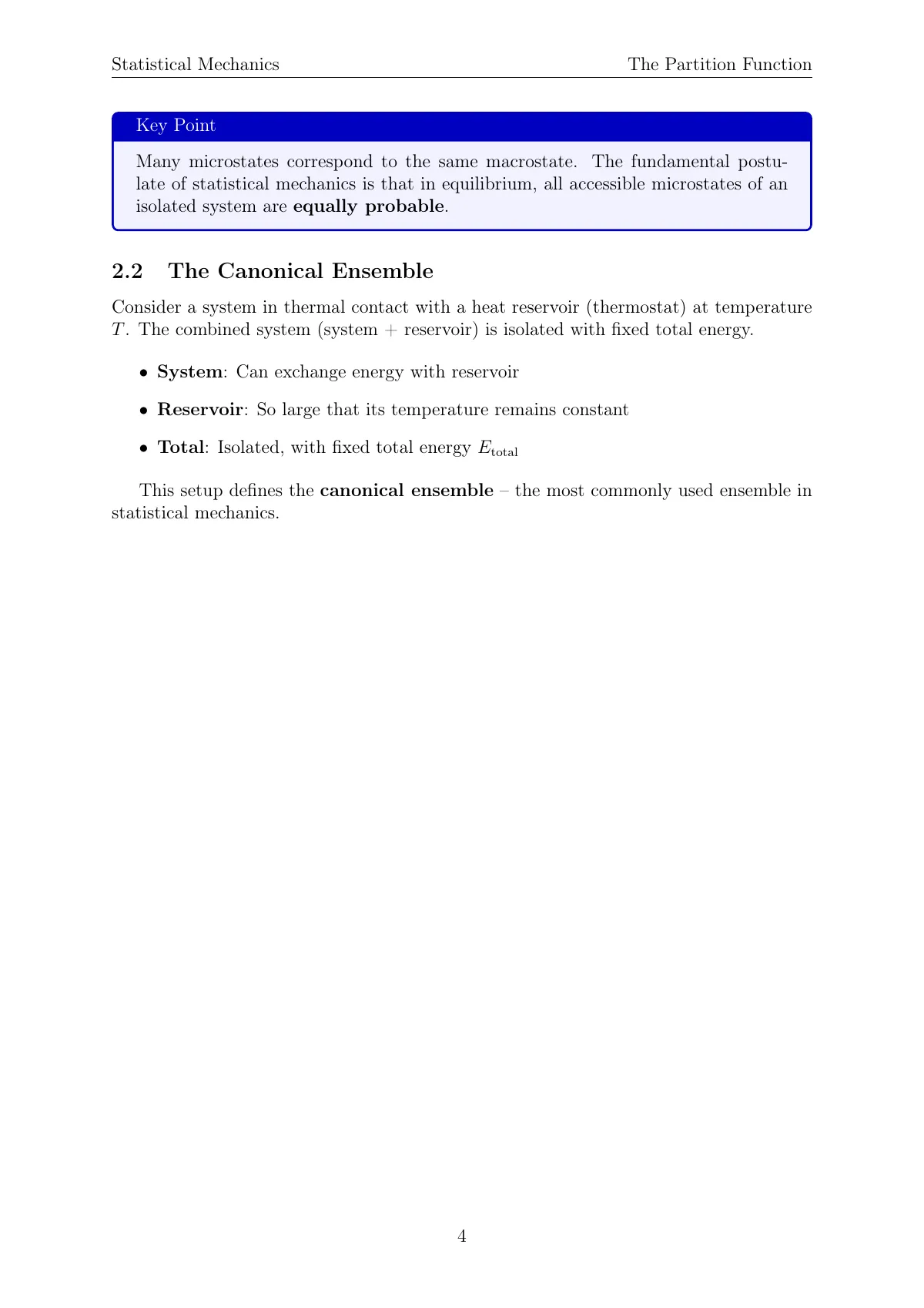 Statistical mechanics course notes LaTeX template, page 4 of 20