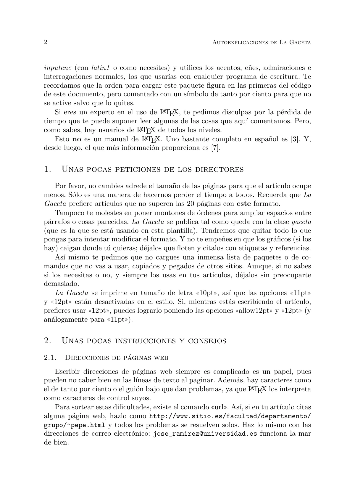 La Gaceta de la RSME section article (Spanish) LaTeX template, page 2 of 4