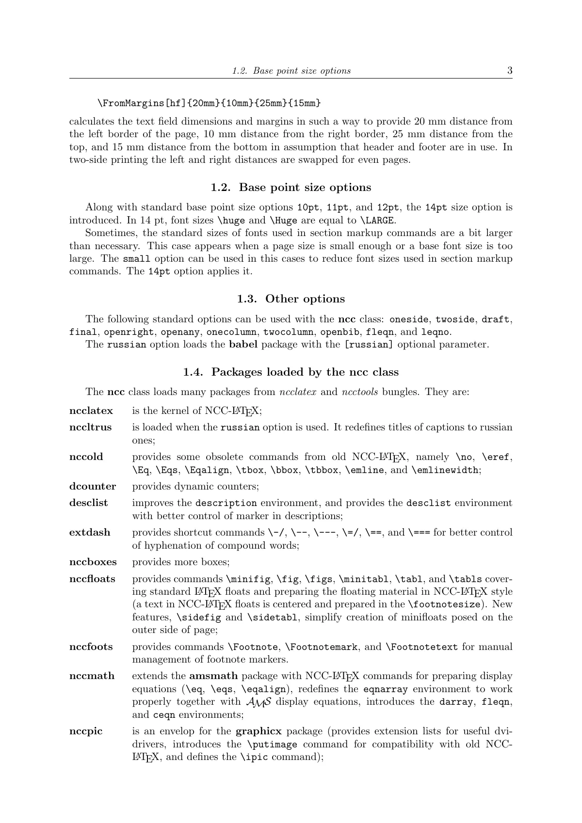 NCC-LaTeX class and packages manual LaTeX template, page 3 of 17