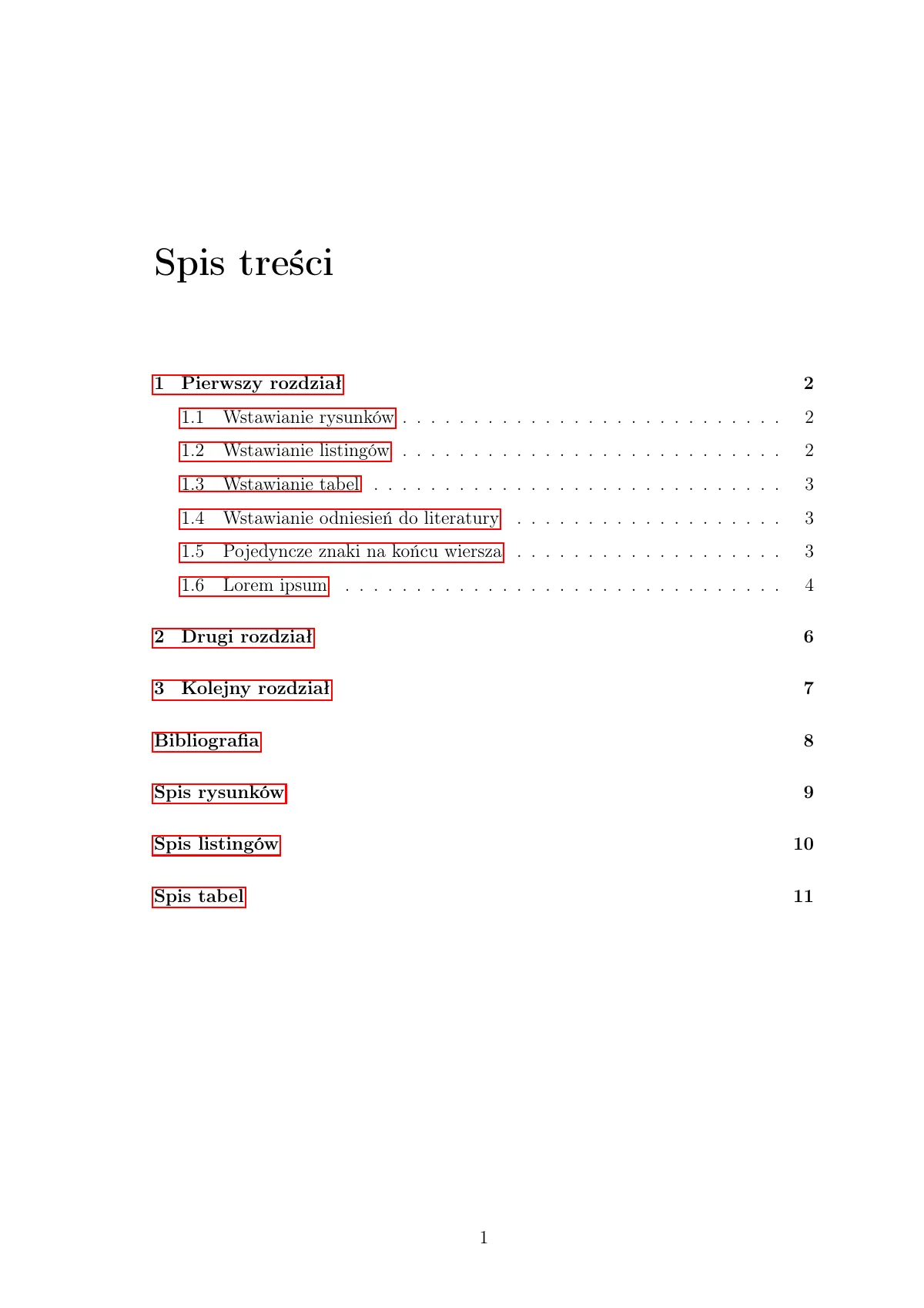 Łódź University of Technology FTIMS thesis, Polish LaTeX template, page 3 of 13