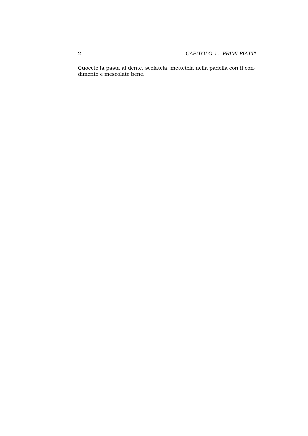 Italian recipe book with Bookman and script headings LaTeX template, page 2 of 3