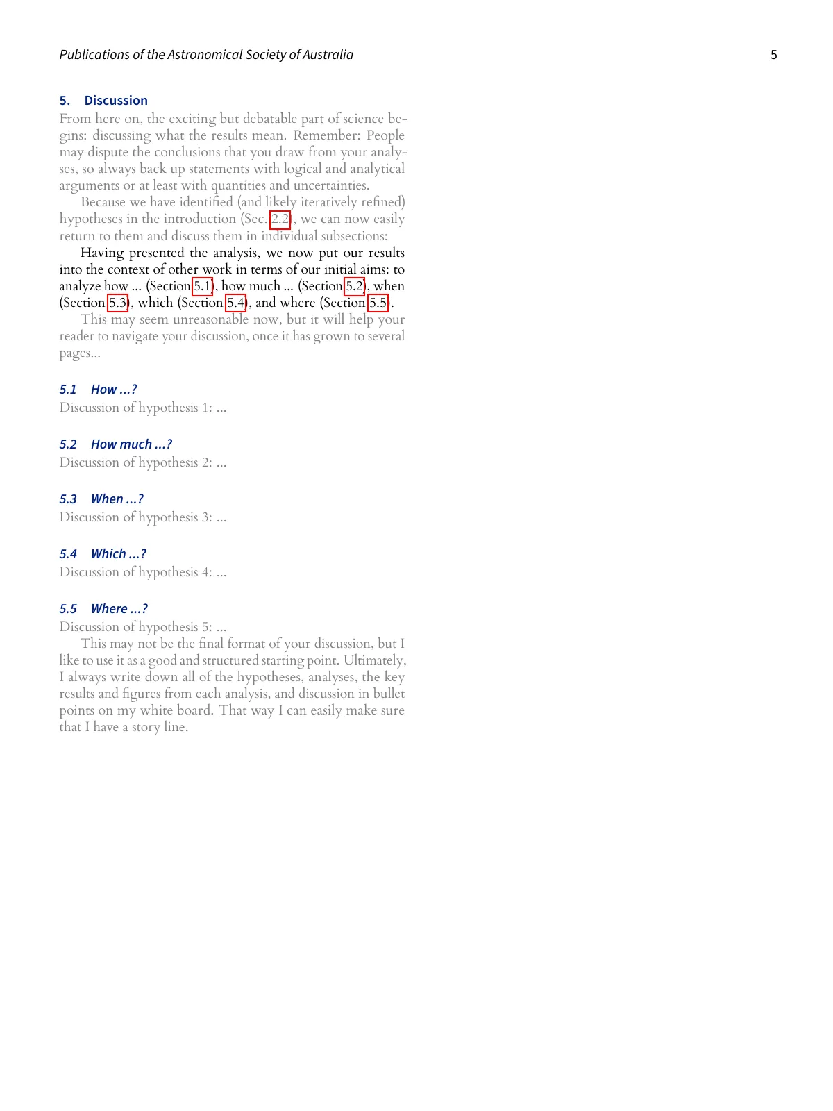 LaTeX-Vorlage Publications of the Astronomical Society, Seite 5 von 7