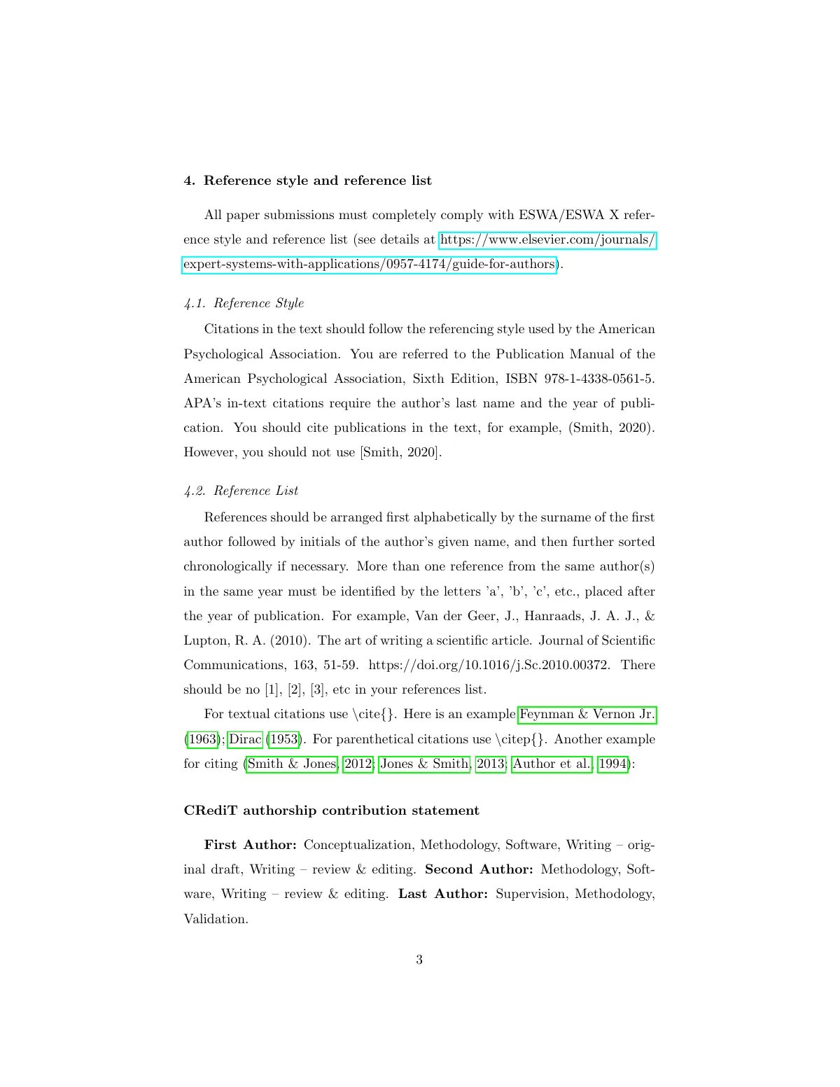 LaTeX-mallen Expert Systems with Applications journal article, sida 4 av 5
