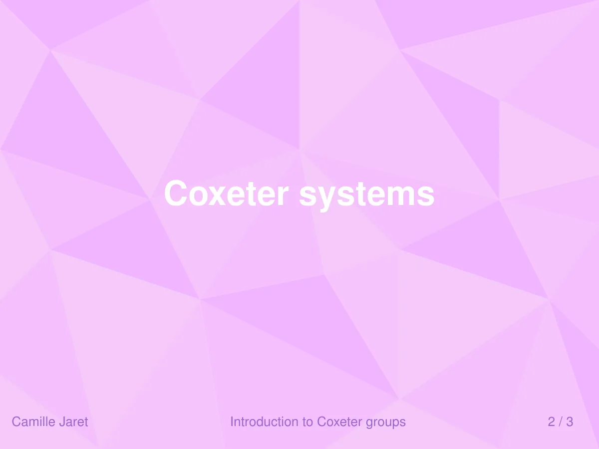 Geode colourful Beamer theme (mineral palettes) LaTeX template, page 2 of 3