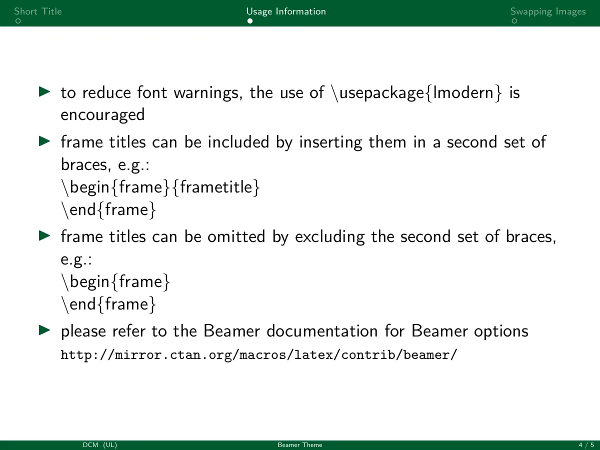 University of Leeds Beamer theme (detlevcm) LaTeX template, page 4 of 5