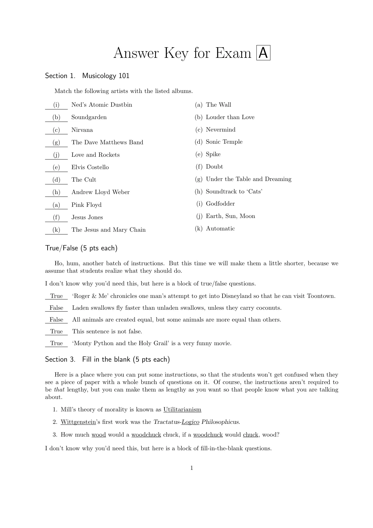 LaTeX-Vorlage Prüfung mit Antwortschlüsseln und Formularversionen (examdesign A), Seite 5 von 21