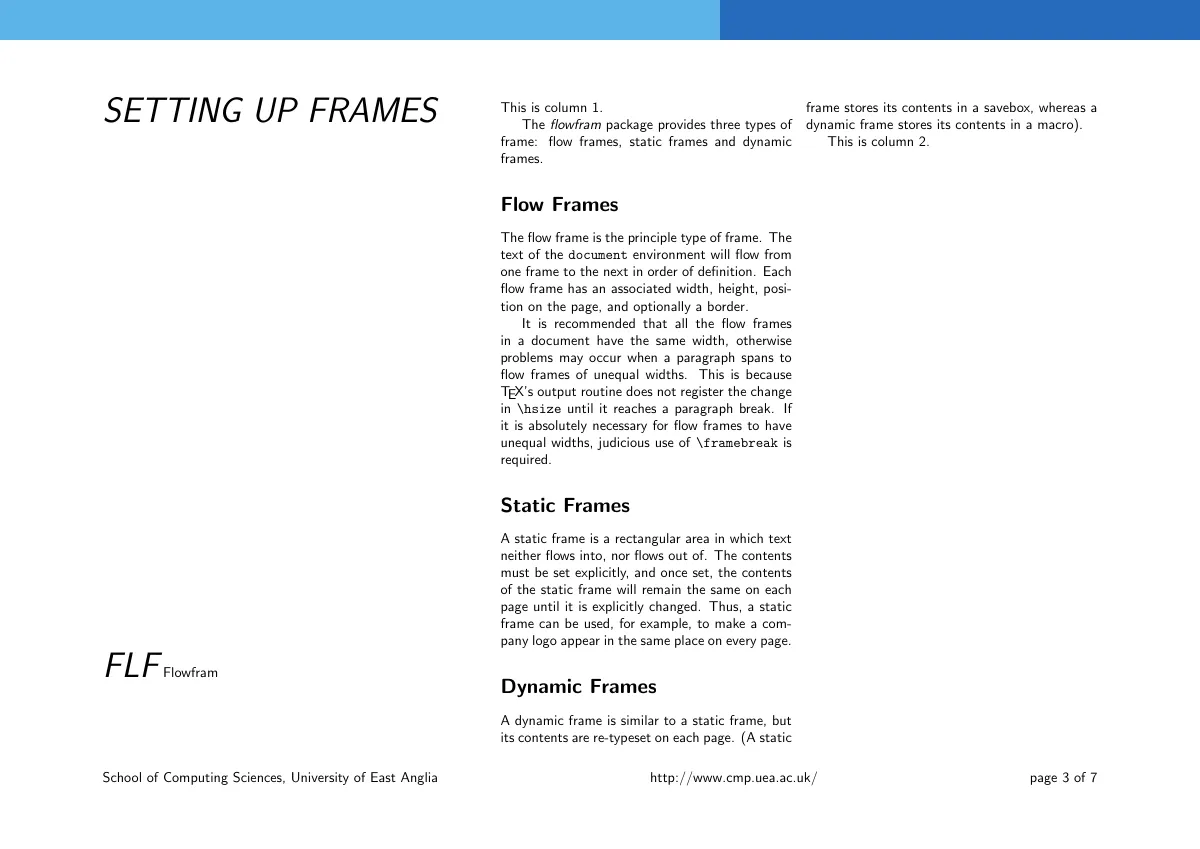 Brochure with flowing frames LaTeX template, page 3 of 7