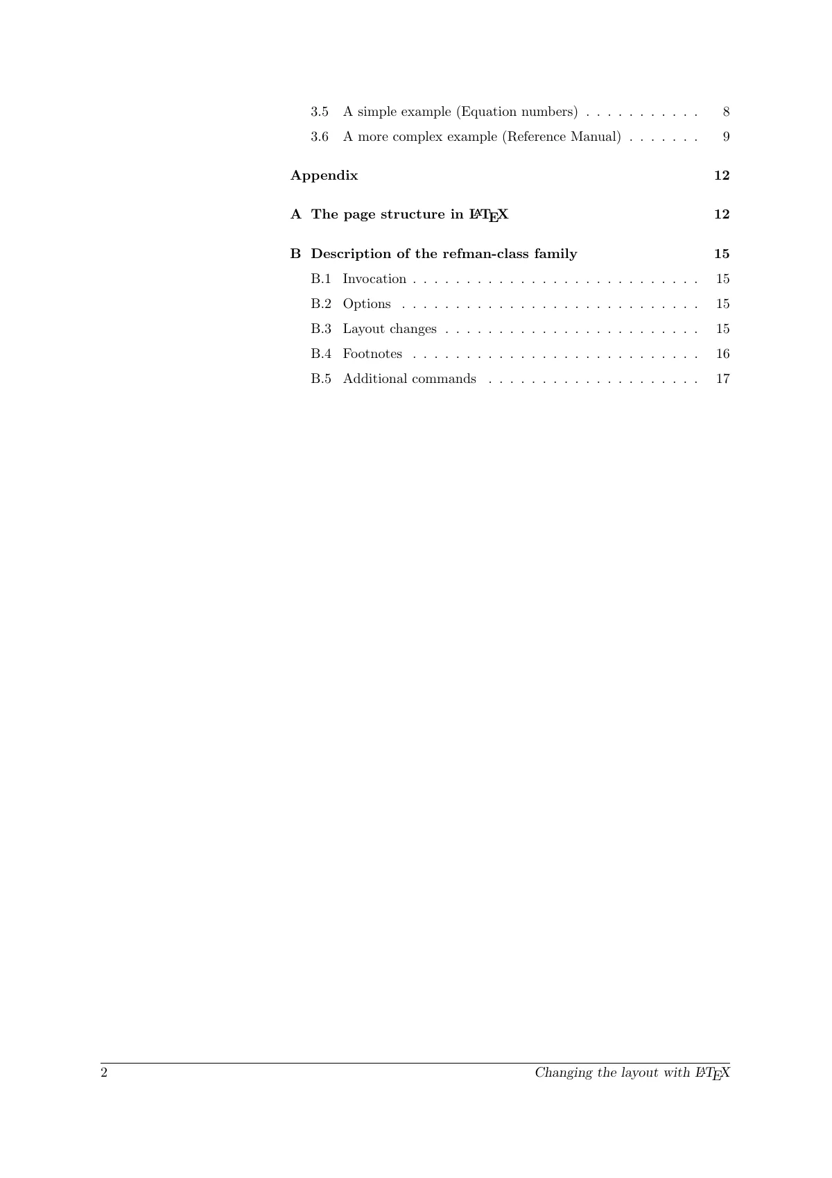 English reference manual layout guide with wide margin LaTeX template, page 2 of 21