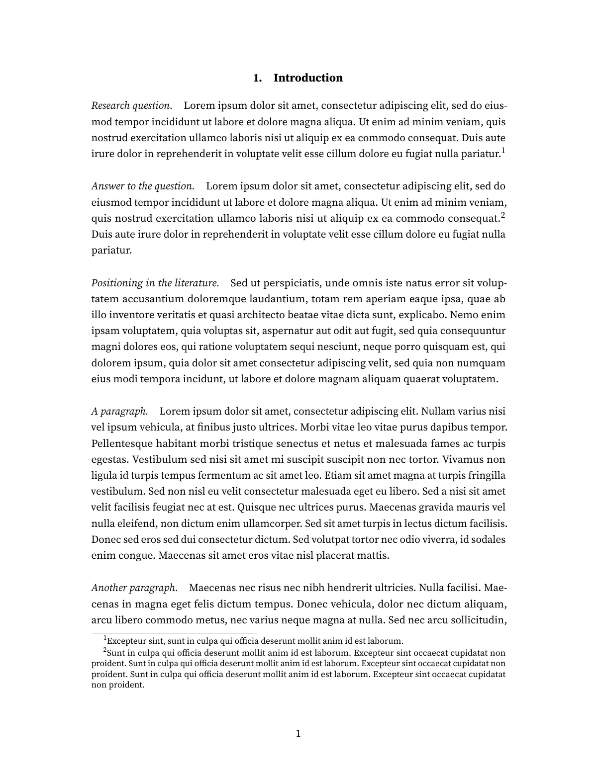 Minimalist academic paper, 22-page example LaTeX template, page 2 of 22