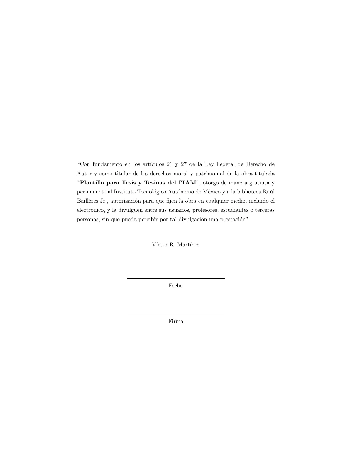 ITAM thesis and tesina, Spanish LaTeX template, page 2 of 12