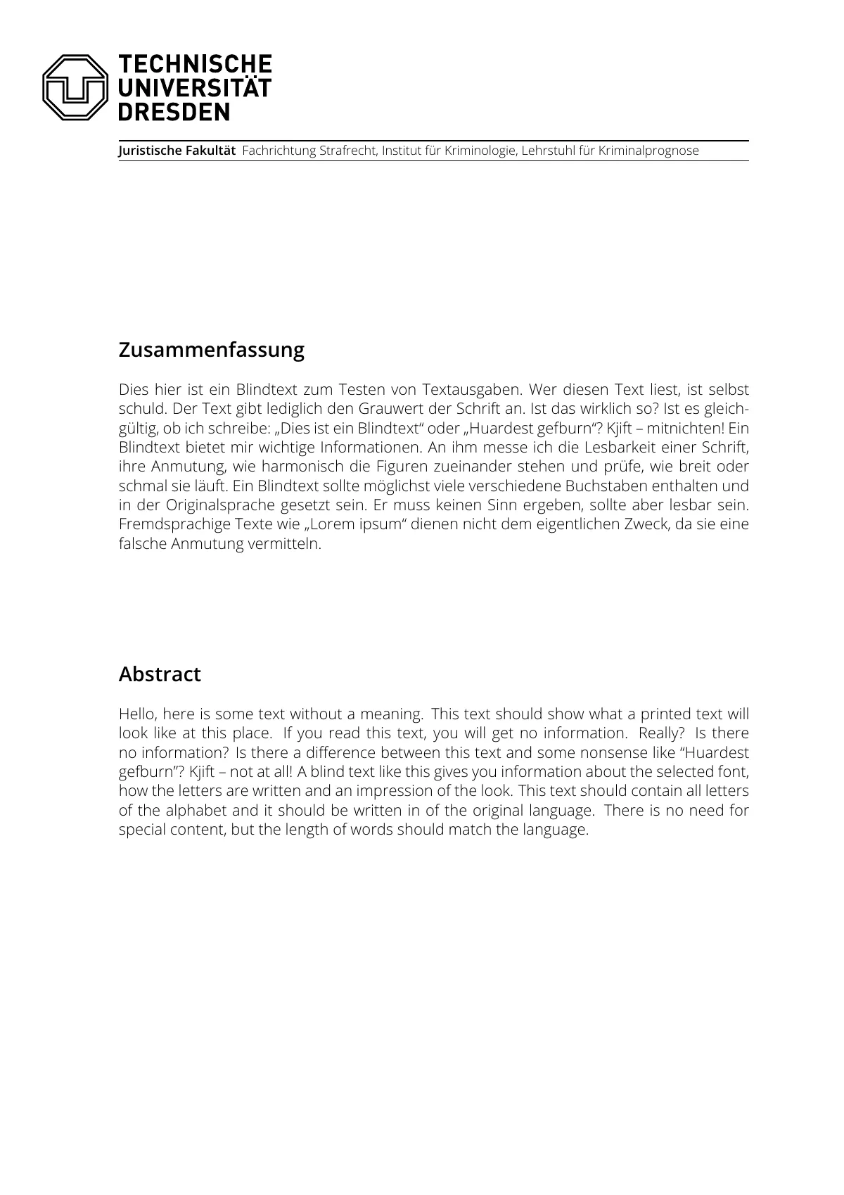 Modèle LaTeX Page de titre de thèse de la TU Dresden, TUD-Script, page 2 sur 2