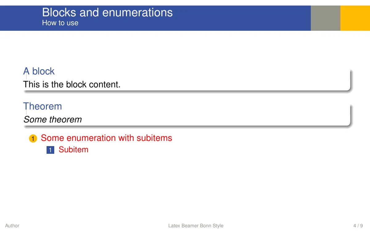 University of Bonn Beamer theme LaTeX template, page 4 of 11