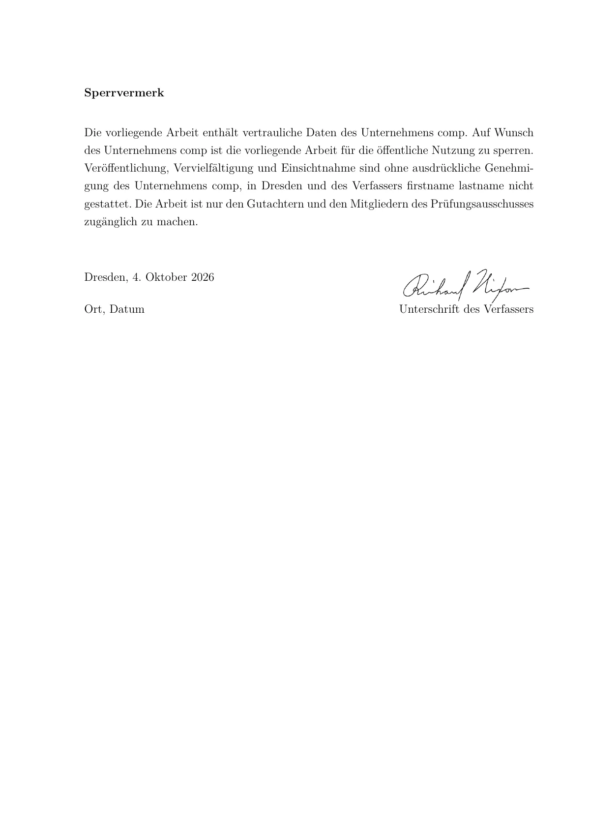 Duale Hochschule Sachsen Dresden bachelor's thesis LaTeX template, page 2 of 10