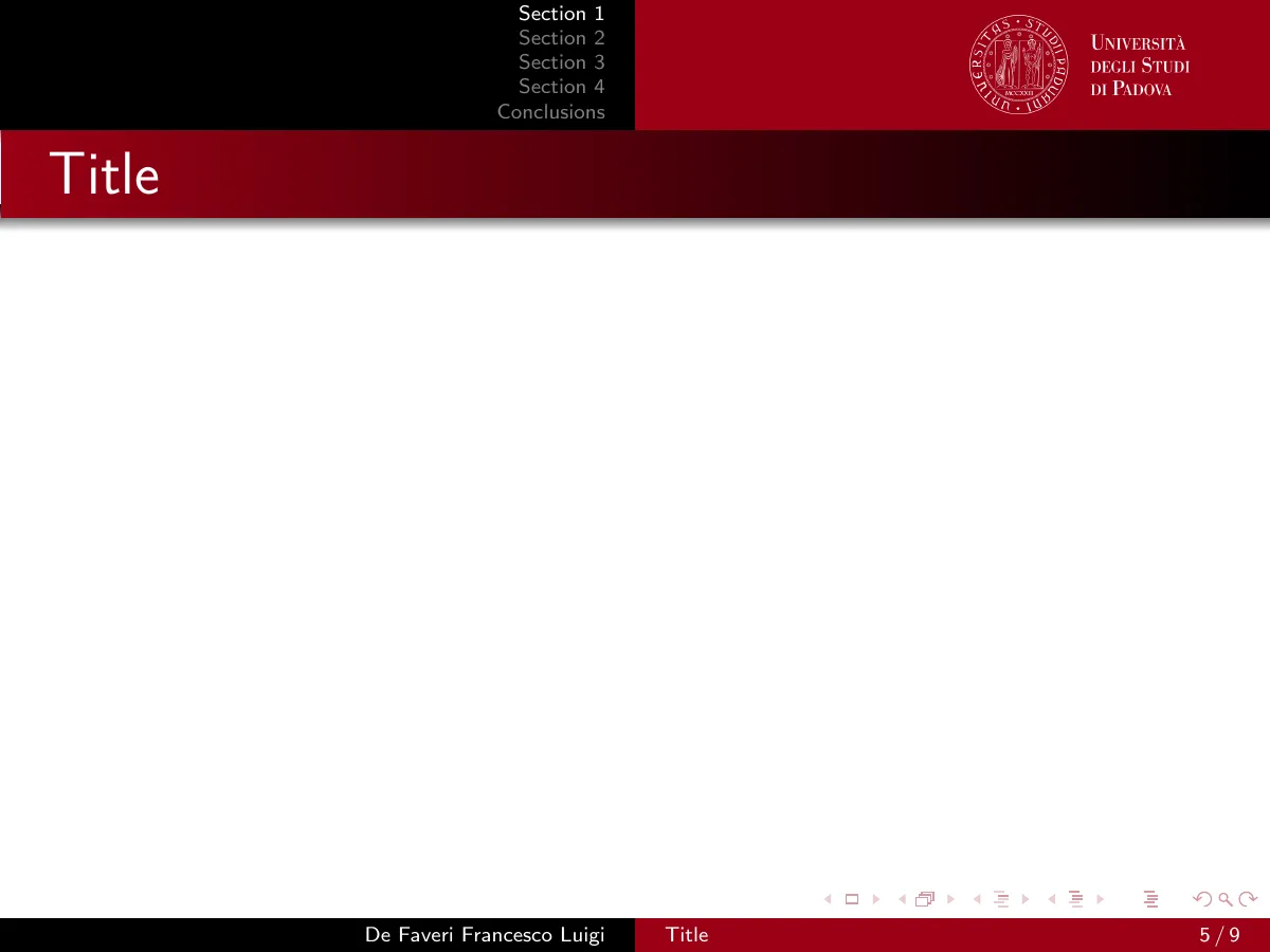 University of Padua Beamer theme LaTeX template, page 5 of 9