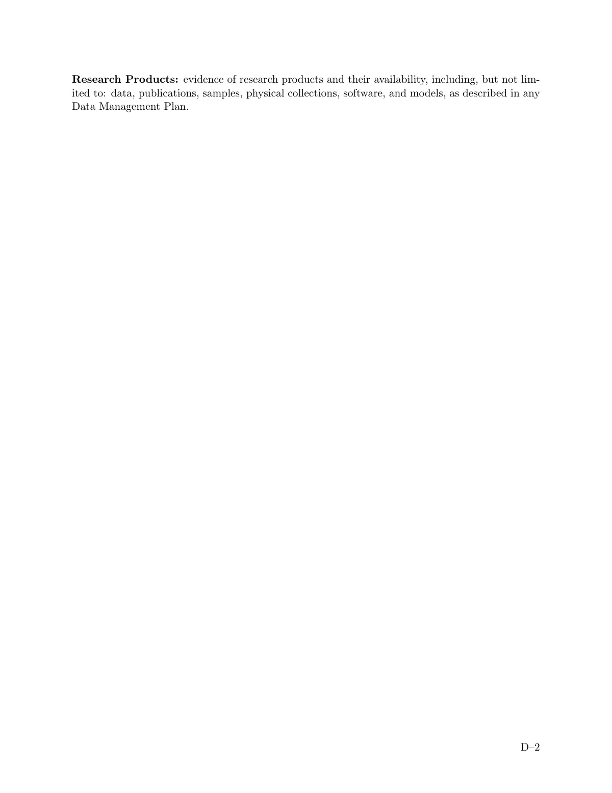 NSF grant proposal LaTeX template, page 3 of 8