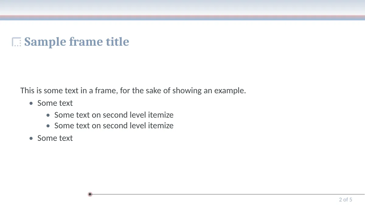 LaTeX-Vorlage Mirage ltx-talk-Präsentation (experimentell), Seite 2 von 5