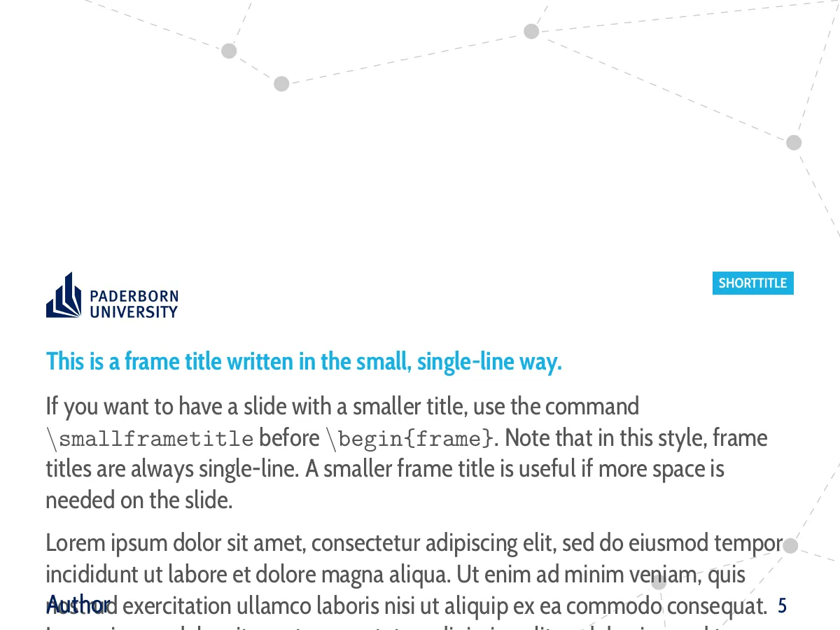 Paderborn University Beamer theme LaTeX template, page 5 of 15