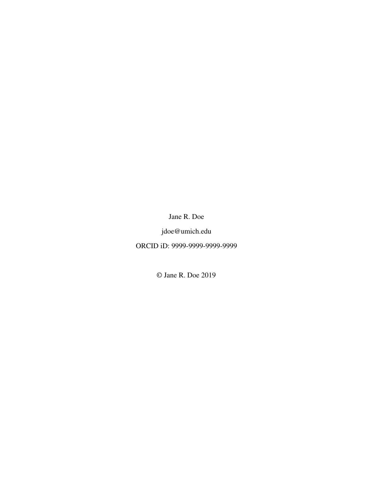University of Michigan dissertation (thesis-umich) LaTeX template, page 2 of 11