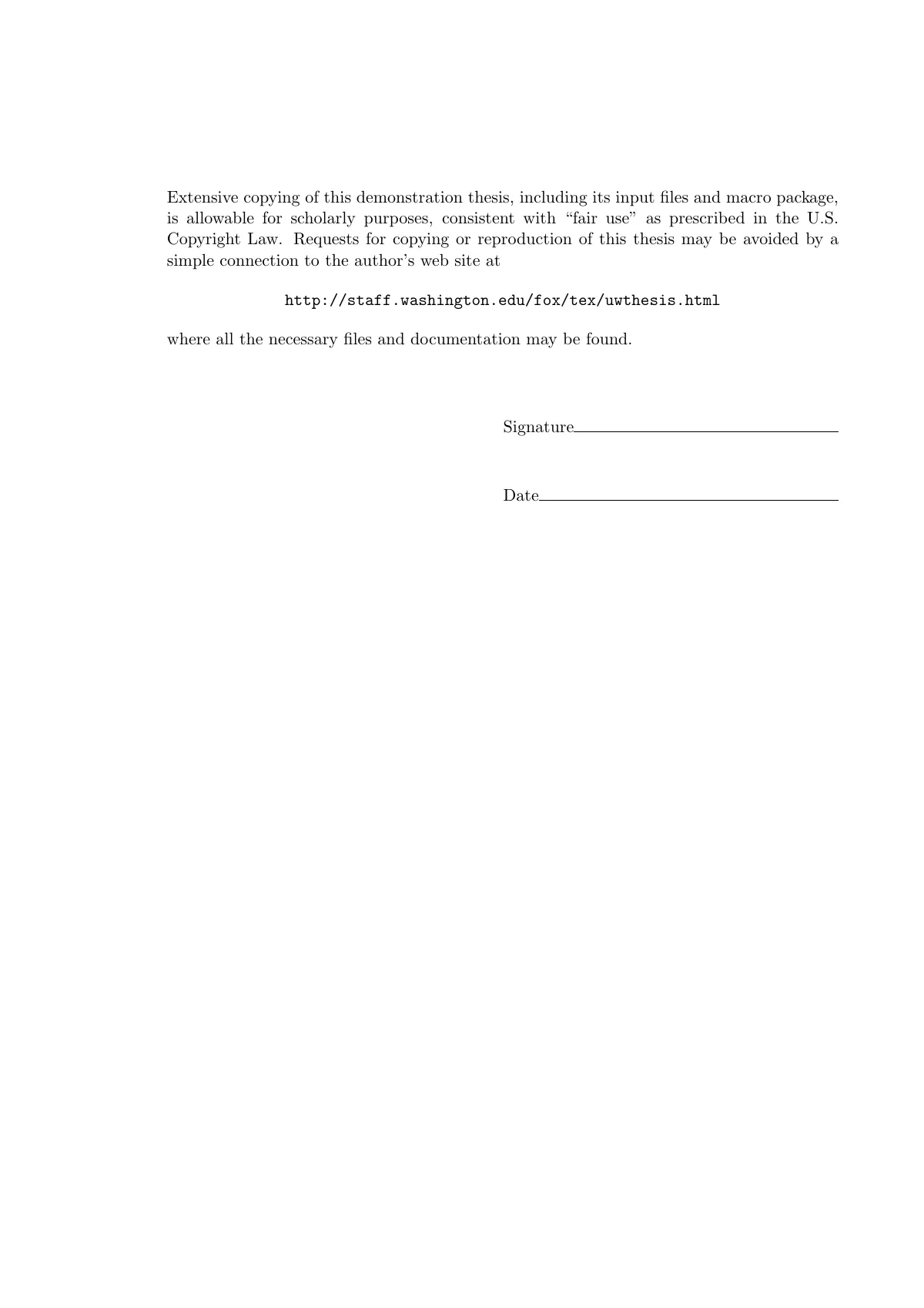 Modèle LaTeX Thèse de doctorat de l'université de Washington, page 5 sur 34