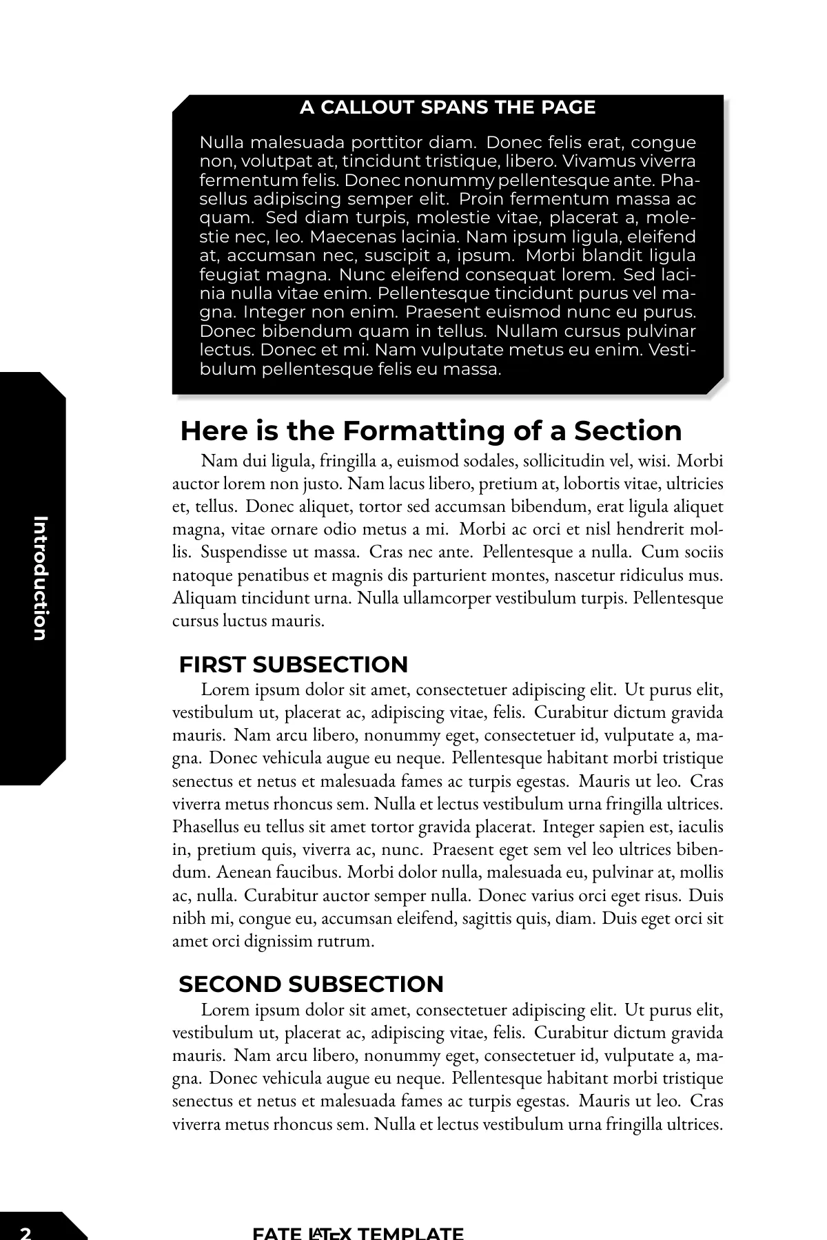 Fate Core tabletop RPG document LaTeX template, page 2 of 4
