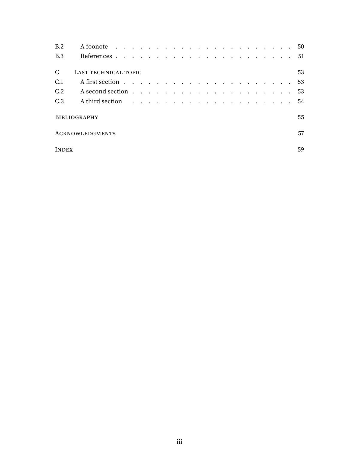 Minimalist academic book or monograph LaTeX template, page 5 of 67