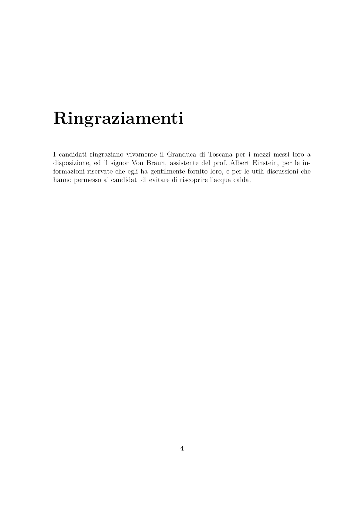 Italian bachelor's thesis (laurea triennale), toptesi LaTeX template, page 4 of 19