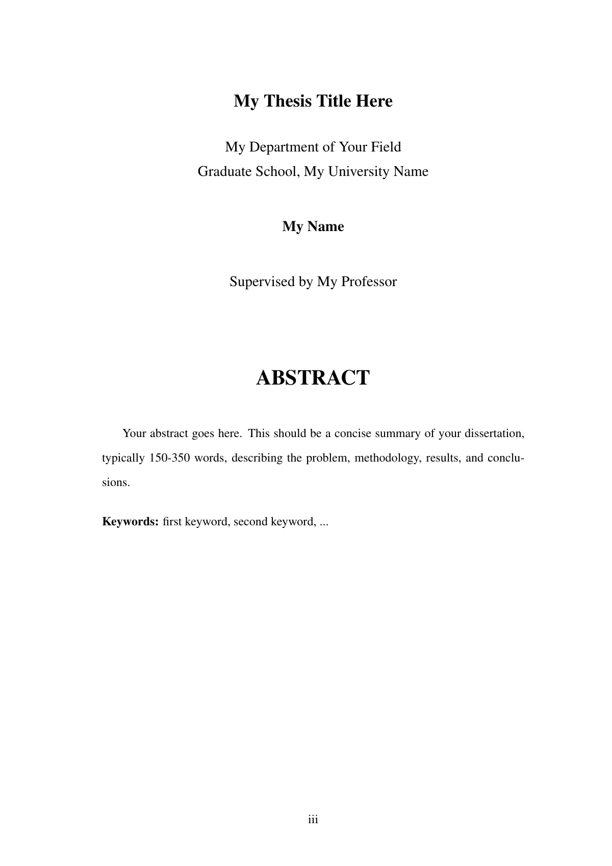 LaTeX-mallen Modern thesis or dissertation with Hangul support, sida 5 av 19