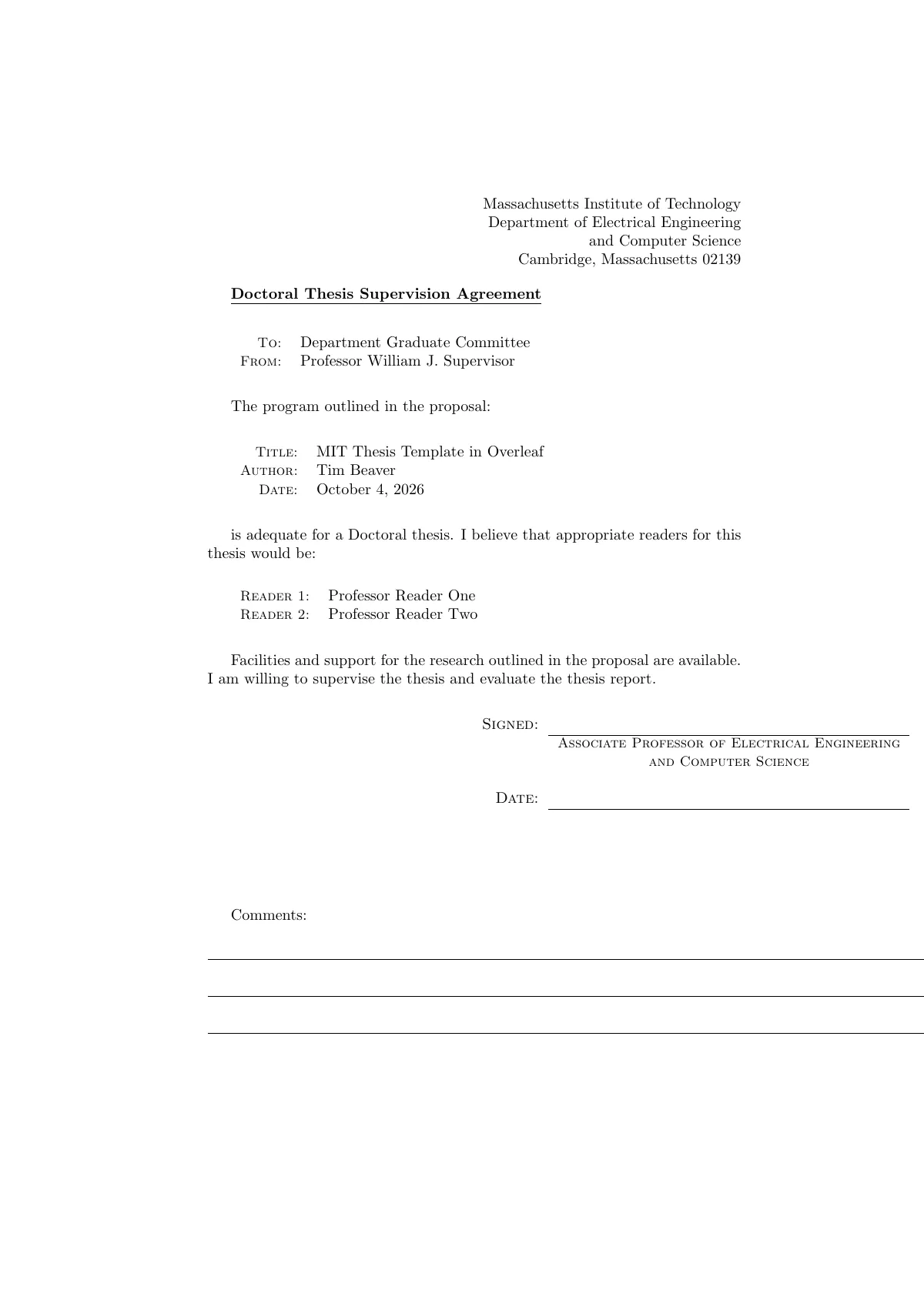 MIT PhD thesis proposal cover and chapters LaTeX template, page 2 of 5