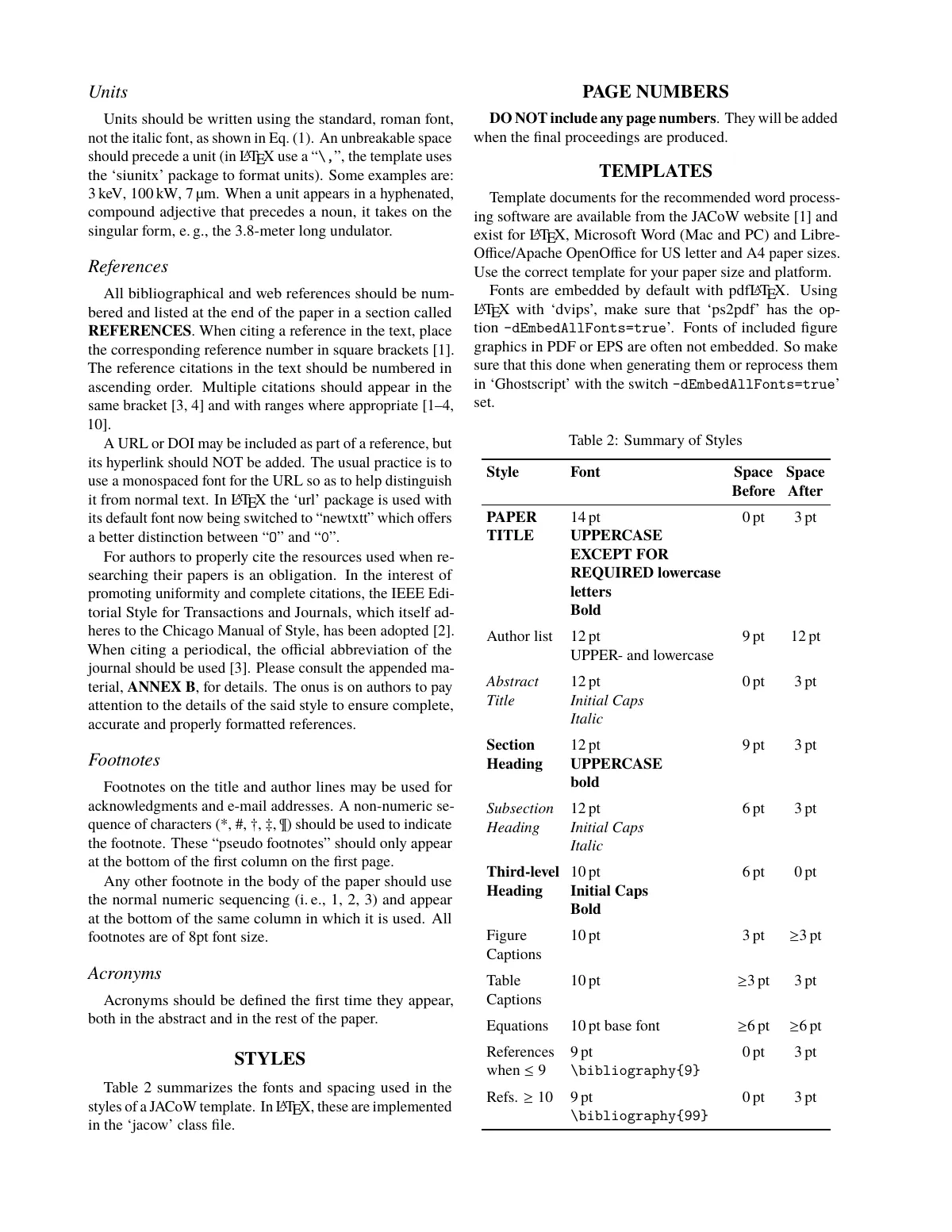JACoW accelerator conference paper (US Letter) LaTeX template, page 3 of 4