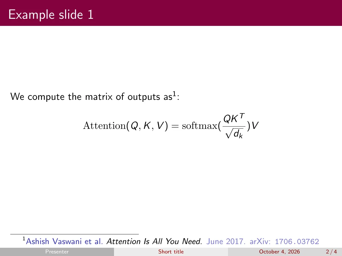 Kyushu University Beamer seminar presentation LaTeX template, page 2 of 4