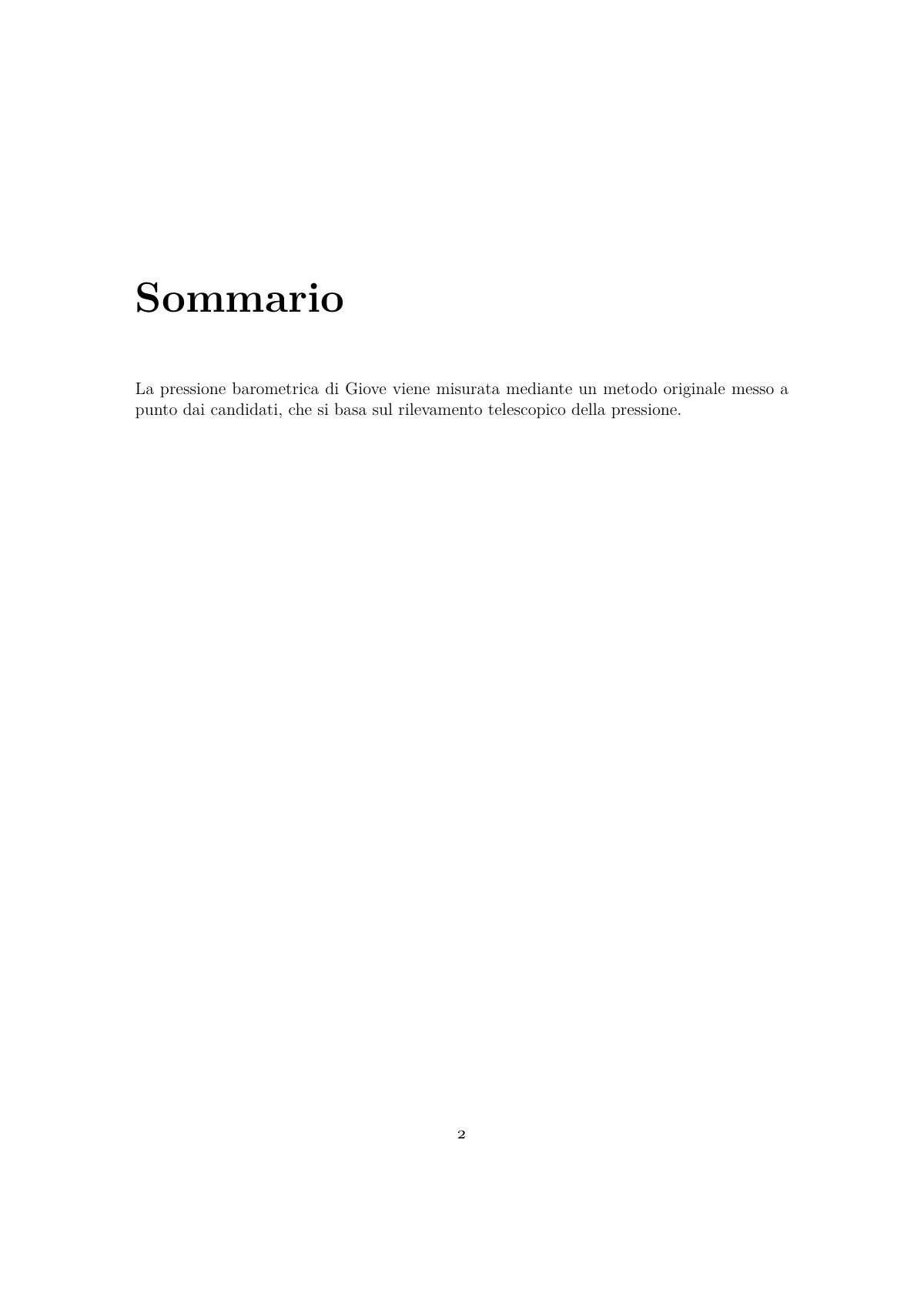 Italian thesis with university-style front page, toptesi LaTeX template, page 2 of 19