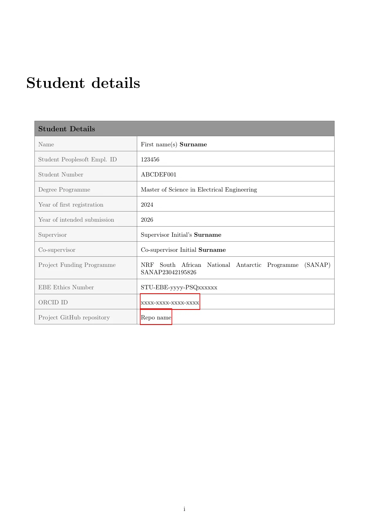Research proposal, University of Cape Town LaTeX template, page 2 of 19