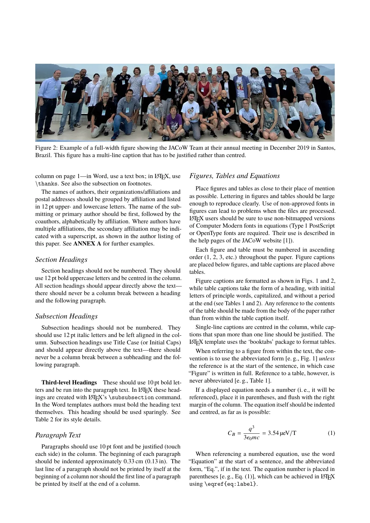 JACoW accelerator conference paper (A4) LaTeX template, page 2 of 4