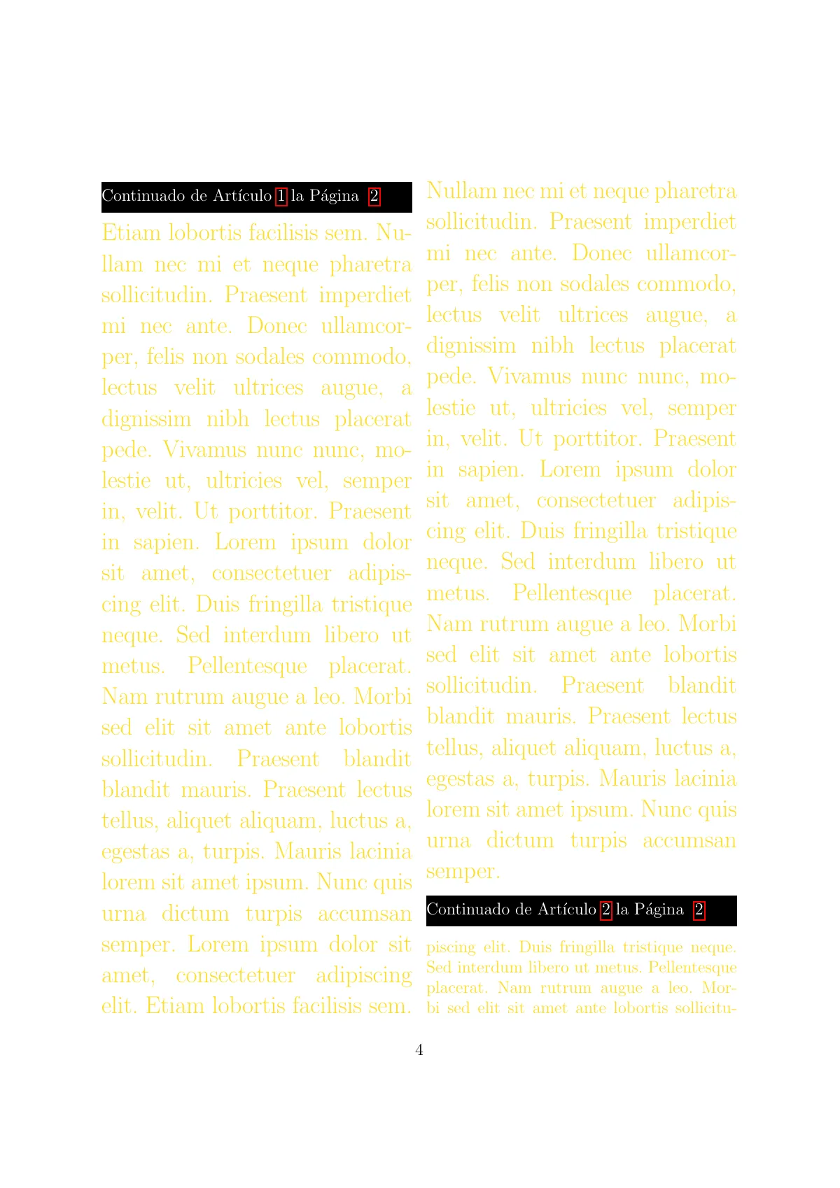 Newspaper-style articles with teasers and continuations LaTeX template, page 4 of 13