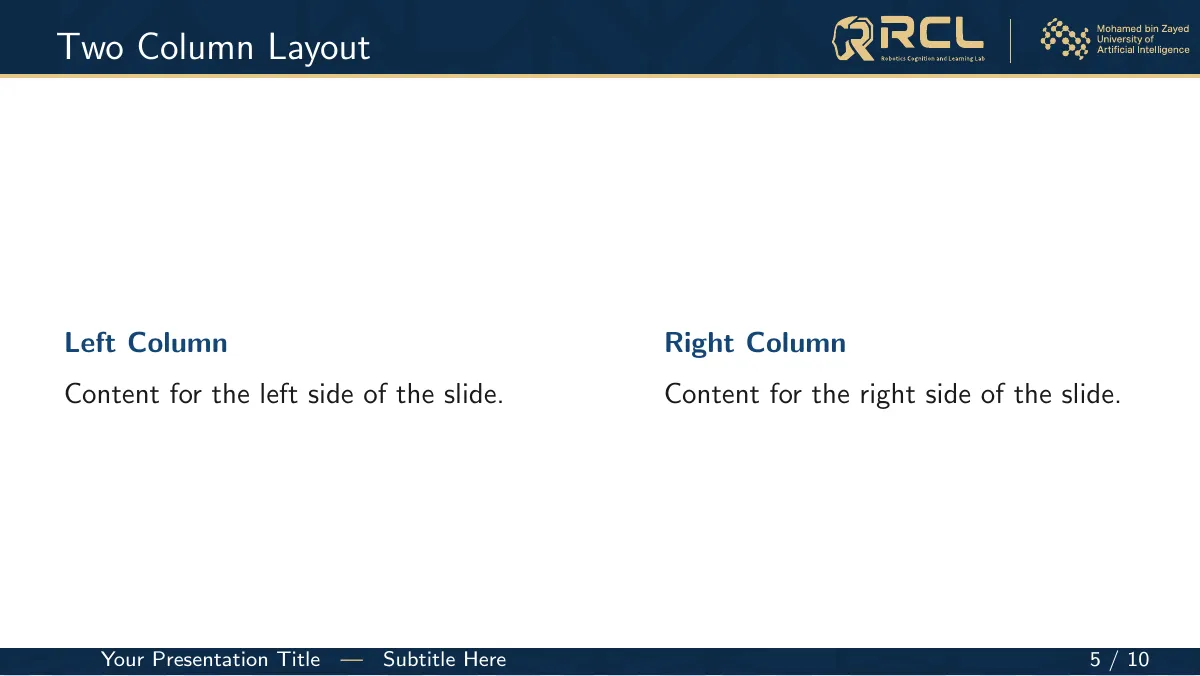 MBZUAI Beamer presentation theme LaTeX template, page 5 of 10