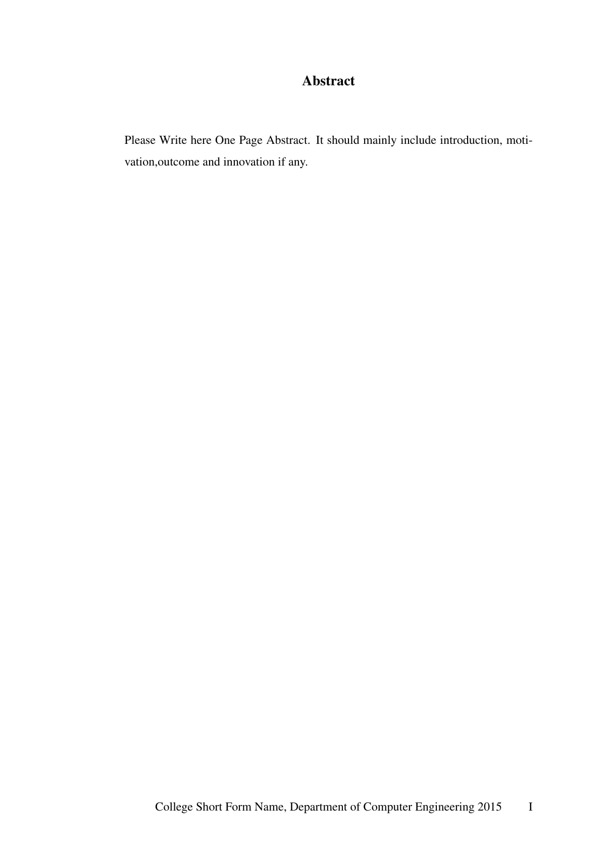 Savitribai Phule Pune University B.E. project report LaTeX template, page 3 of 50