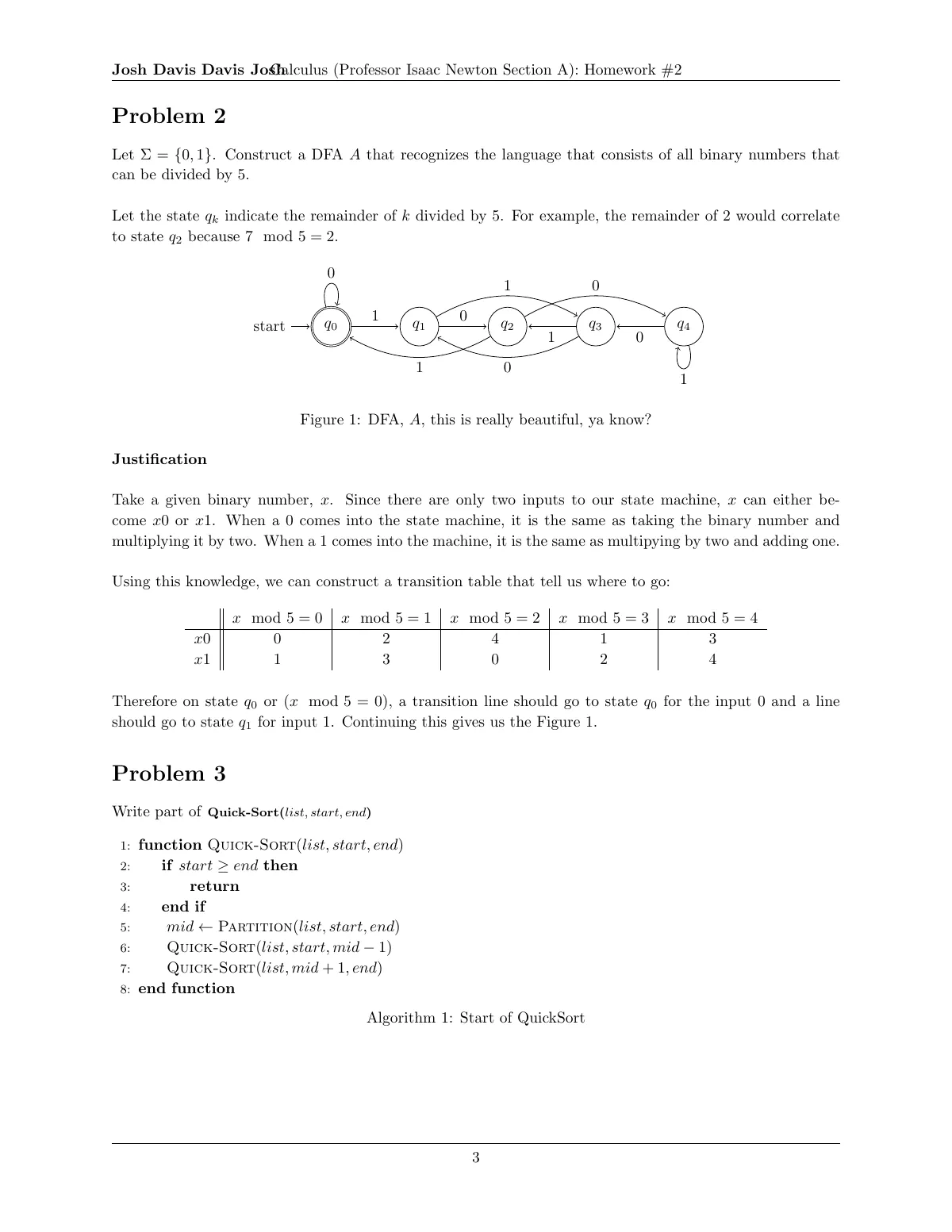 Homework assignment with problems and solutions LaTeX template, page 3 of 7