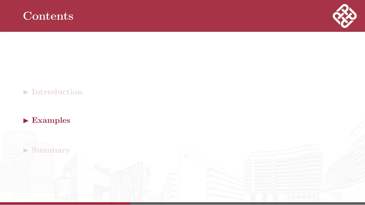 Hong Kong PolyU Beamer theme LaTeX template, page 5 of 16