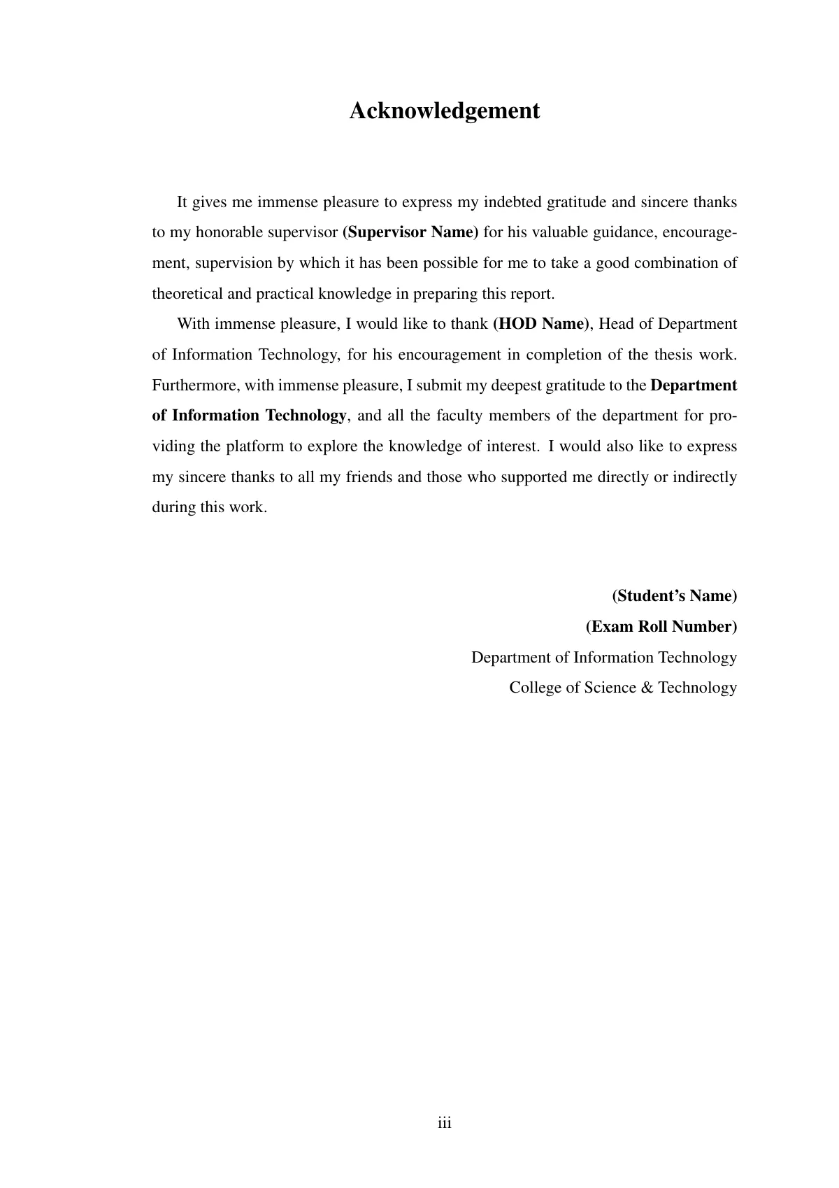 LaTeX-mallen Examensrapport, Tribhuvan University, sida 4 av 31