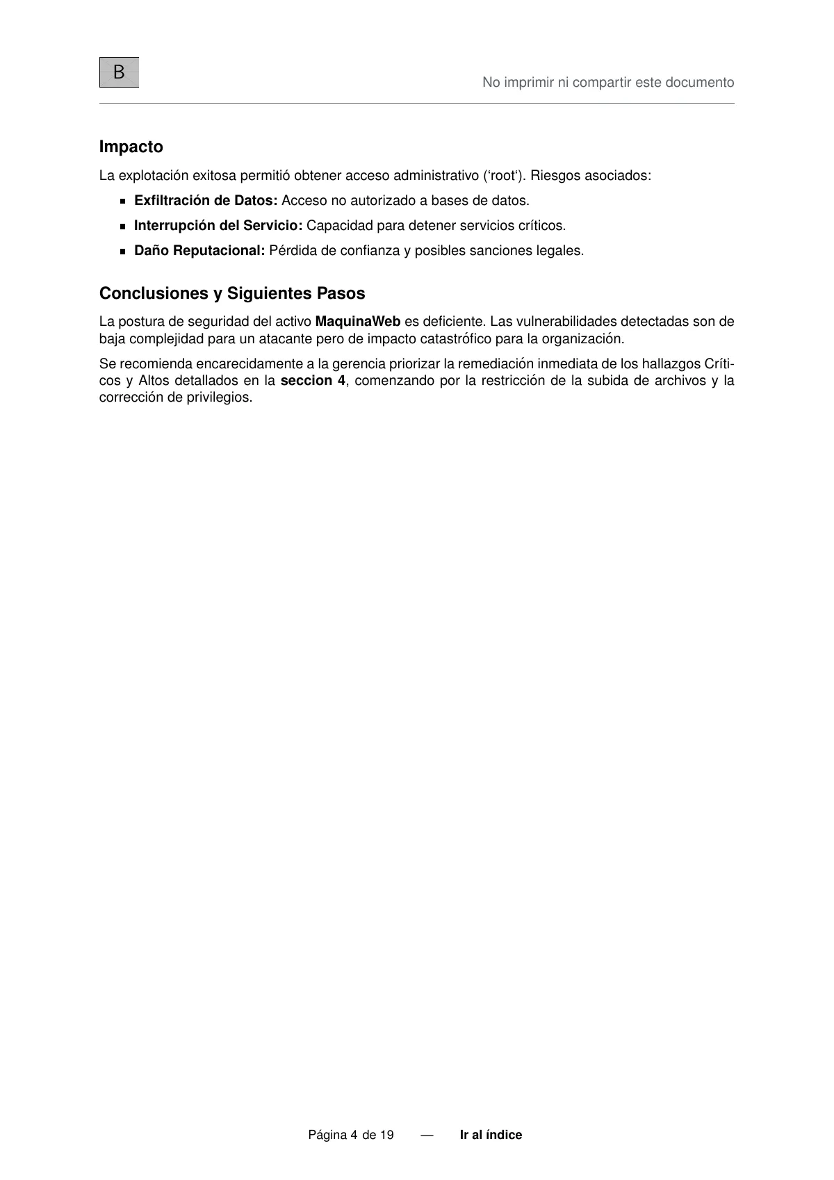 Plantilla de LaTeX Informe de pentesting en español, página 5 de 20